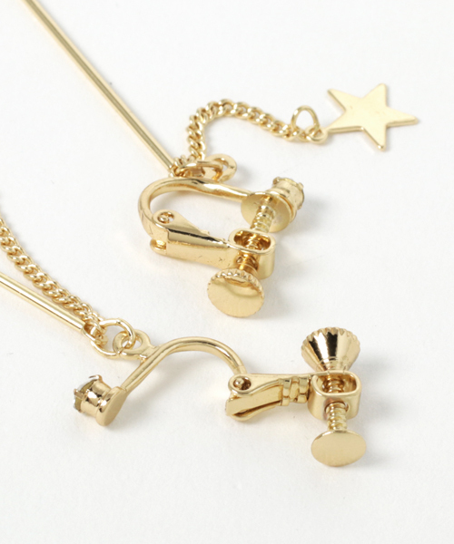 Heather(ヘザー)の「タッセルサガリスターイヤリング 746562(イヤリング・レディース・ピンク/ブラック・FREE)」の4枚目の写真