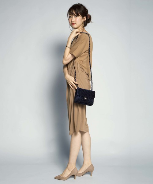 PLAIN CLOTHING(プレーンクロージング)の「ベロアダイヤ柄ステッチバッグ【PLAIN CLOTHING】(ショルダーバッグ・レディース・ブラック/ネイビー/グレー・FREE)」の5枚目の写真