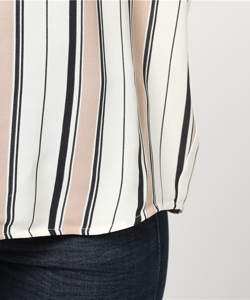 VENCEEXCHANGE(ヴァンスエクスチェンジ)の「ストライプスキッパーシャツ (シャツ/ブラウス・レディース・マスタード/ベージュ/スカイブルー・MEDIUM)」の10枚目の写真