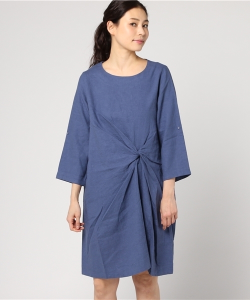 LBC（エルビーシー）の「ねじりチュニックワンピース（ワンピース・レディース・マスタード/ブルー/ライトグレー・MEDIUM/LARGE）」の2枚目の写真