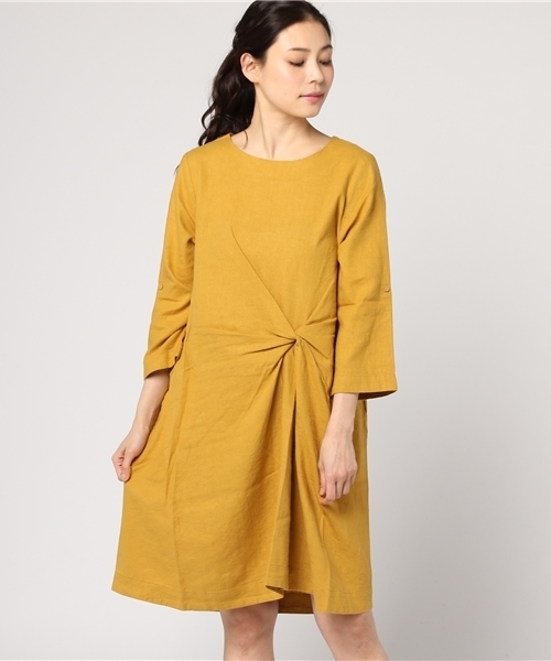 LBC（エルビーシー）の「ねじりチュニックワンピース（ワンピース・レディース・マスタード/ブルー/ライトグレー・MEDIUM/LARGE）」の3枚目の写真