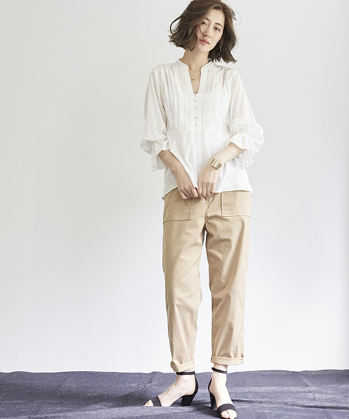 STUDIOUS（ステュディオス）の「STUDIOUS バルーン刺繍ブラウス（シャツ/ブラウス・レディース・ブラック/オフホワイト・FREE）」の3枚目の写真