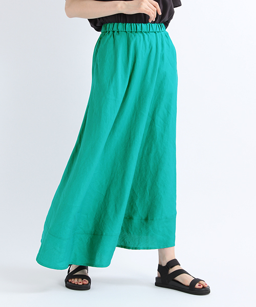 studio CLIP（スタディオクリップ）の「レーヨンリネンポプリンフレアスカート（スカート・レディース・ブルー/ピンク/グリーン・LARGE/MEDIUM/XXX-LARGE/X-LARGE）」の2枚目の写真