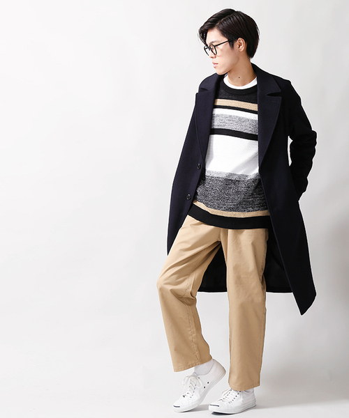 WEGO（ウィゴー）の「WEGO/シャギーウールオーバーコート（チェスターコート・メンズ・ネイビー/ブラック・LARGE/MEDIUM/SMALL）」の6枚目の写真