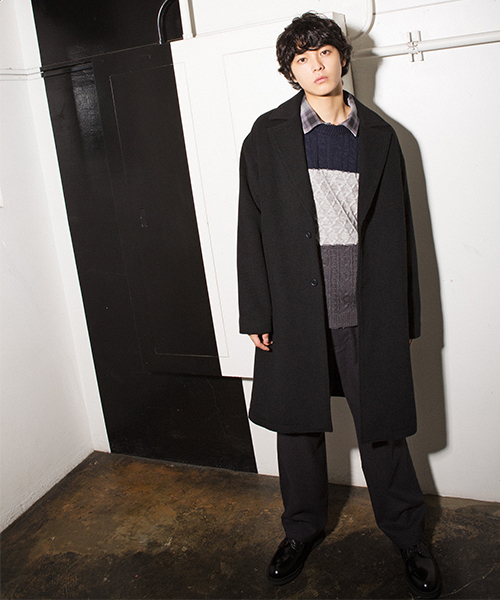 WEGO（ウィゴー）の「WEGO/シャギーウールオーバーコート（チェスターコート・メンズ・ネイビー/ブラック・LARGE/MEDIUM/SMALL）」の19枚目の写真