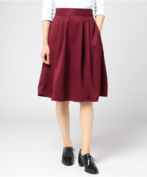 earth music&ecology（アースミュージックアンドエコロジー）の「・フレアーミディスカート（スカート・レディース・ボルドー/ネイビー/ダークグリーン/キャメル・FREE）」の12枚目の写真