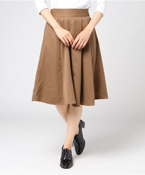 earth music&ecology（アースミュージックアンドエコロジー）の「・フレアーミディスカート（スカート・レディース・ボルドー/ネイビー/ダークグリーン/キャメル・FREE）」の4枚目の写真