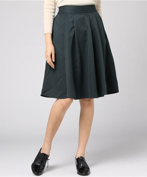 earth music&ecology（アースミュージックアンドエコロジー）の「・フレアーミディスカート（スカート・レディース・ボルドー/ネイビー/ダークグリーン/キャメル・FREE）」の2枚目の写真