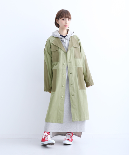 MERLOT(メルロー)の「パッチワークコート2629(チェスターコート・レディース・ベージュ/ネイビー/カーキ/ピンク・FREE)」の12枚目の写真