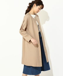 NATURAL BEAUTY BASIC | ◇ノーカラーギャザースリーブコート(その他アウター)