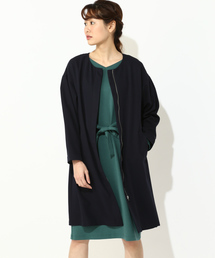 NATURAL BEAUTY BASIC | ◇ノーカラーギャザースリーブコート(その他アウター)
