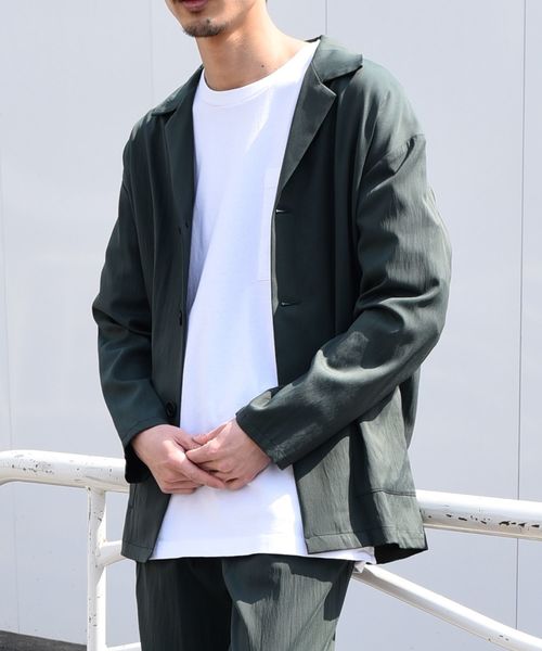 SHIPS（シップス）の「SU: PAJAMA セットアップジャケット（テーラードジャケット・メンズ・オリーブ/ブラック・LARGE/MEDIUM/SMALL/X-LARGE）」の2枚目の写真