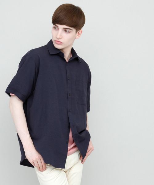 EMMA CLOTHES(エマクローズ)の「リラックスオーバーサイズオックスフォードシャツ Summer Oxford Shirts 1/2 sleeve(シャツ/ブラウス・メンズ・ホワイト/アイボリー/ピンク/イエロー/カーキ/サックスブルー/グリーン/ネイビー/ブラック・M/L)」の7枚目の写真