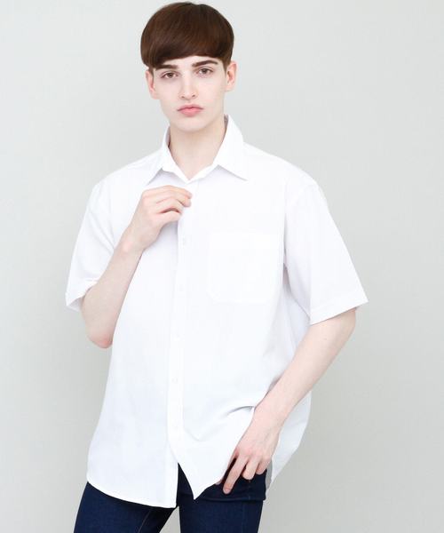 EMMA CLOTHES(エマクローズ)の「リラックスオーバーサイズオックスフォードシャツ Summer Oxford Shirts 1/2 sleeve(シャツ/ブラウス・メンズ・ホワイト/アイボリー/ピンク/イエロー/カーキ/サックスブルー/グリーン/ネイビー/ブラック・M/L)」の2枚目の写真