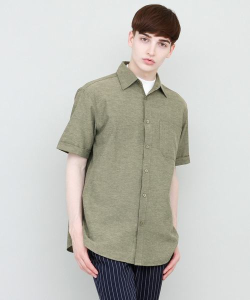 EMMA CLOTHES(エマクローズ)の「リラックスオーバーサイズオックスフォードシャツ Summer Oxford Shirts 1/2 sleeve(シャツ/ブラウス・メンズ・ホワイト/アイボリー/ピンク/イエロー/カーキ/サックスブルー/グリーン/ネイビー/ブラック・M/L)」の5枚目の写真