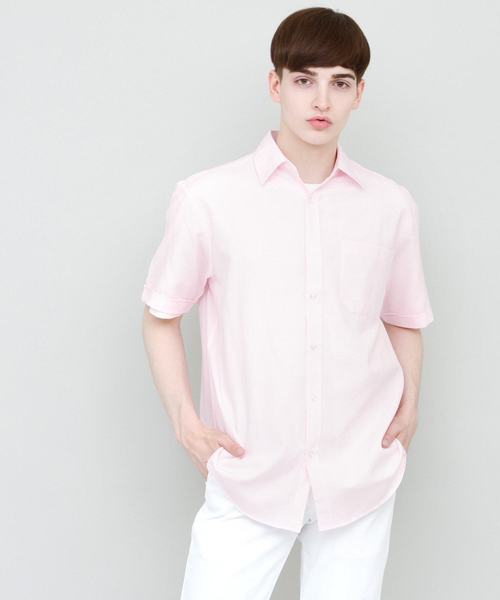 EMMA CLOTHES(エマクローズ)の「リラックスオーバーサイズオックスフォードシャツ Summer Oxford Shirts 1/2 sleeve(シャツ/ブラウス・メンズ・ホワイト/アイボリー/ピンク/イエロー/カーキ/サックスブルー/グリーン/ネイビー/ブラック・M/L)」の9枚目の写真