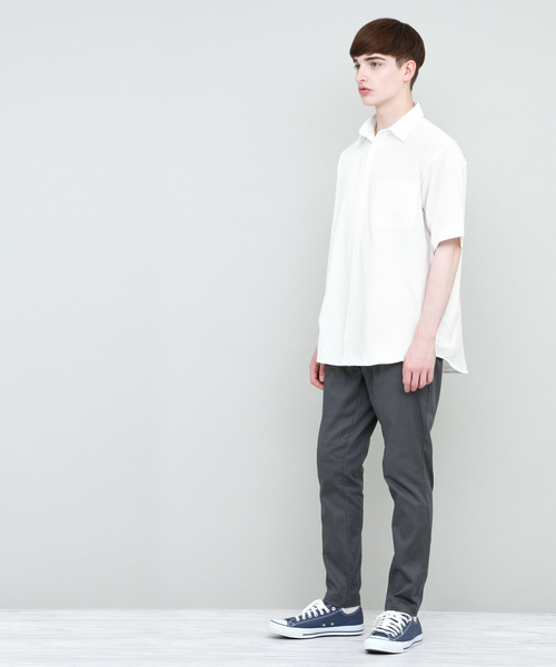 EMMA CLOTHES(エマクローズ)の「リラックスオーバーサイズオックスフォードシャツ Summer Oxford Shirts 1/2 sleeve(シャツ/ブラウス・メンズ・ホワイト/アイボリー/ピンク/イエロー/カーキ/サックスブルー/グリーン/ネイビー/ブラック・M/L)」の19枚目の写真