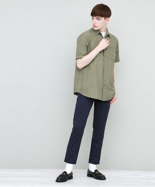 EMMA CLOTHES(エマクローズ)の「リラックスオーバーサイズオックスフォードシャツ Summer Oxford Shirts 1/2 sleeve(シャツ/ブラウス・メンズ・ホワイト/アイボリー/ピンク/イエロー/カーキ/サックスブルー/グリーン/ネイビー/ブラック・M/L)」の13枚目の写真