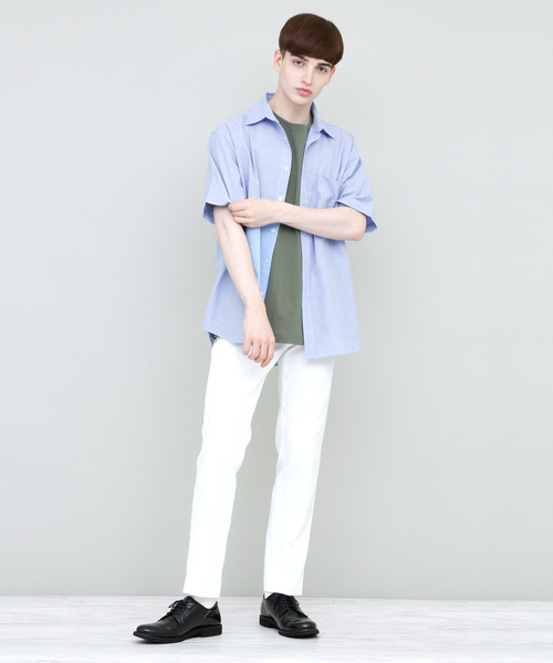 EMMA CLOTHES(エマクローズ)の「リラックスオーバーサイズオックスフォードシャツ Summer Oxford Shirts 1/2 sleeve(シャツ/ブラウス・メンズ・ホワイト/アイボリー/ピンク/イエロー/カーキ/サックスブルー/グリーン/ネイビー/ブラック・M/L)」の17枚目の写真