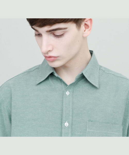 EMMA CLOTHES(エマクローズ)の「リラックスオーバーサイズオックスフォードシャツ Summer Oxford Shirts 1/2 sleeve(シャツ/ブラウス・メンズ・ホワイト/アイボリー/ピンク/イエロー/カーキ/サックスブルー/グリーン/ネイビー/ブラック・M/L)」の21枚目の写真