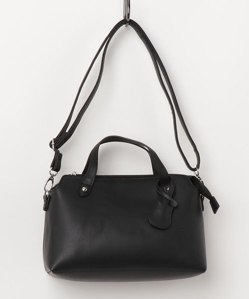 KOBE LETTUCE（コウベレタス）の「調節可能ショルダーストラップ付2way！フェイクレザーボストンバッグ BAG 鞄 レディース [B1148]神戸レタス（ショルダーバッグ・レディース・ブラック/オフホワイト/ベージュ系その他/ブルー系その他/パープル系その他・FREE）」の3枚目の写真
