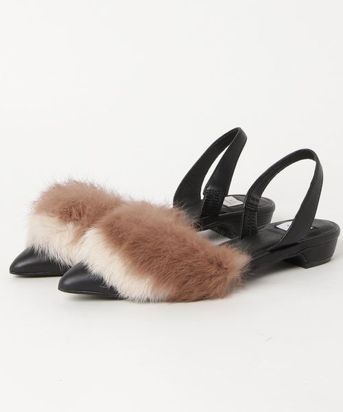 mio notis（ミオノティス）の「ラビットファースリングバックパンプス（パンプス・レディース・ブラック/ベージュ・38/39/35/36/37）」の5枚目の写真