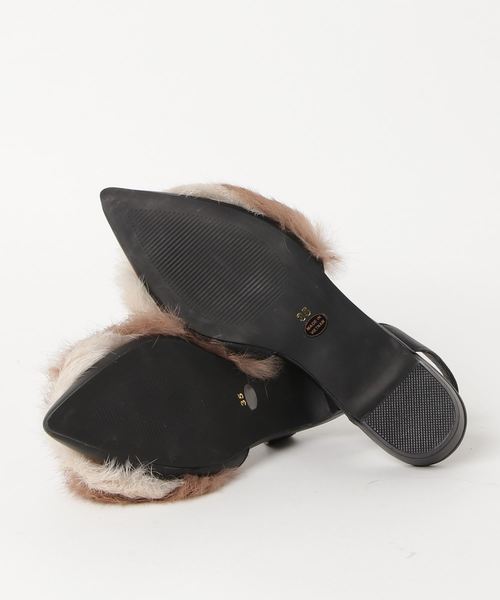 mio notis（ミオノティス）の「ラビットファースリングバックパンプス（パンプス・レディース・ブラック/ベージュ・38/39/35/36/37）」の4枚目の写真