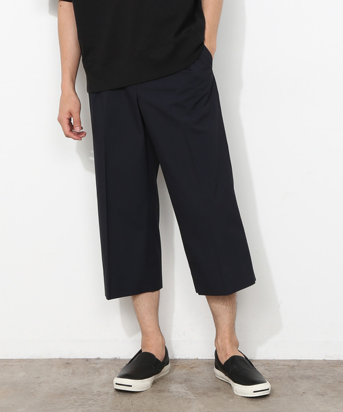 ADAM ET ROPE'(アダムエロペ)の「TCストレッチウェザーワイドクロップドパンツ(その他パンツ・メンズ・ネイビー/ブラック/カーキ・L/M)」の1枚目の写真