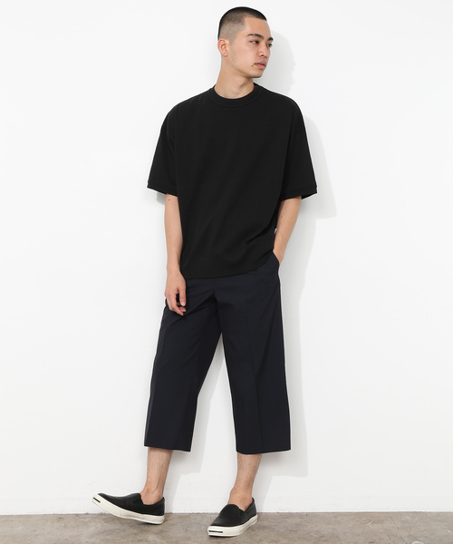 ADAM ET ROPE'(アダムエロペ)の「TCストレッチウェザーワイドクロップドパンツ(その他パンツ・メンズ・ネイビー/ブラック/カーキ・L/M)」の4枚目の写真