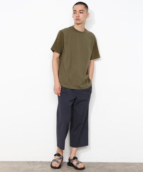 ADAM ET ROPE'(アダムエロペ)の「TCストレッチウェザーワイドクロップドパンツ(その他パンツ・メンズ・ネイビー/ブラック/カーキ・L/M)」の6枚目の写真
