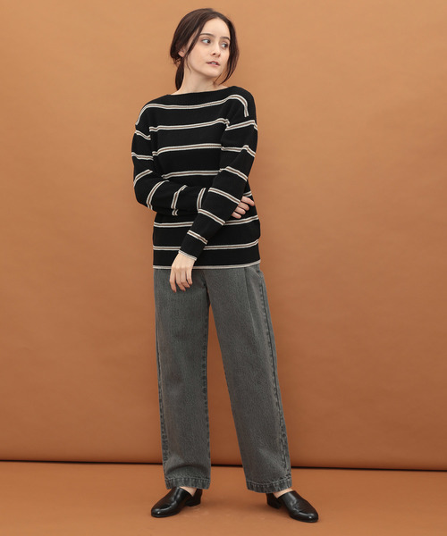 SALON adam et rope'(サロン アダム エ ロペ)の「畦ボーダープルオーバー(ニット/セーター・レディース・レッド/ホワイト/ブラック・FREE)」の14枚目の写真