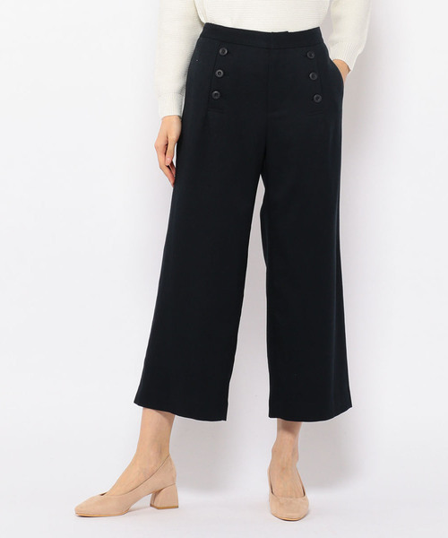 Petit Honfleur（プチオンフルール）の「前ボタンワイドパンツ（その他パンツ・レディース・ネイビー/グレー/アイボリー・67/70/61/64）」の3枚目の写真