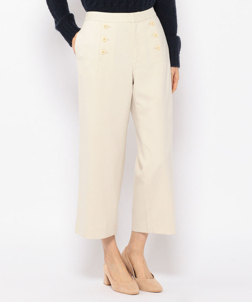 Petit Honfleur（プチオンフルール）の「前ボタンワイドパンツ（その他パンツ・レディース・ネイビー/グレー/アイボリー・67/70/61/64）」の2枚目の写真