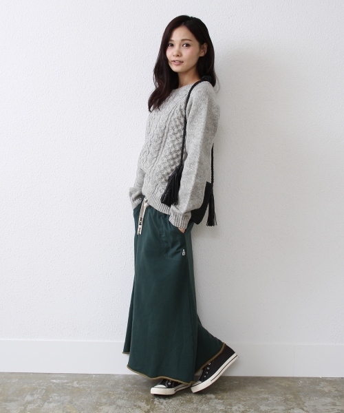 coen（コーエン）の「シェットケーブルニット（ニット/セーター・レディース・グレー/マスタード/コバルトブルー/オフホワイト・LARGE/MEDIUM）」の12枚目の写真