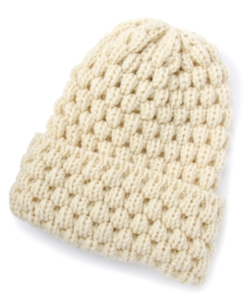 green label relaxing（グリーンレーベルリラクシング）の「[ハイランド2000]HL POPCORN BOB ニットキャップ（ニットキャップ/ビーニー・メンズ・ホワイト/ダークグレー/レッド/コバルトブルー/ネイビー・フリー）」の2枚目の写真