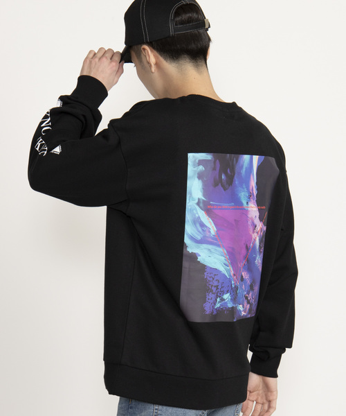 WEGO（ウィゴー）の「WEGO/転写シートプリントプルオーバー（スウェット・メンズ・ホワイト/ブラック/レッド/パープル・LARGE/MEDIUM）」の3枚目の写真