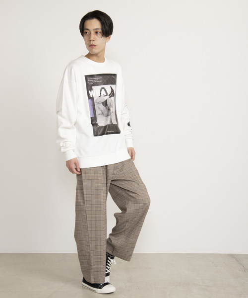 WEGO（ウィゴー）の「WEGO/転写シートプリントプルオーバー（スウェット・メンズ・ホワイト/ブラック/レッド/パープル・LARGE/MEDIUM）」の11枚目の写真