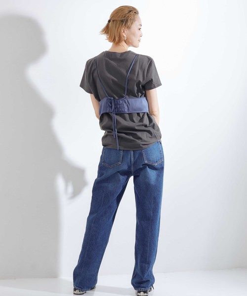 ※試着のみ【STUDIOUS/ステュディオス】ビスチェコンビジャージートップス STUDIOUS】ビスチェ付きカットソー（Tシャツ/カットソー
