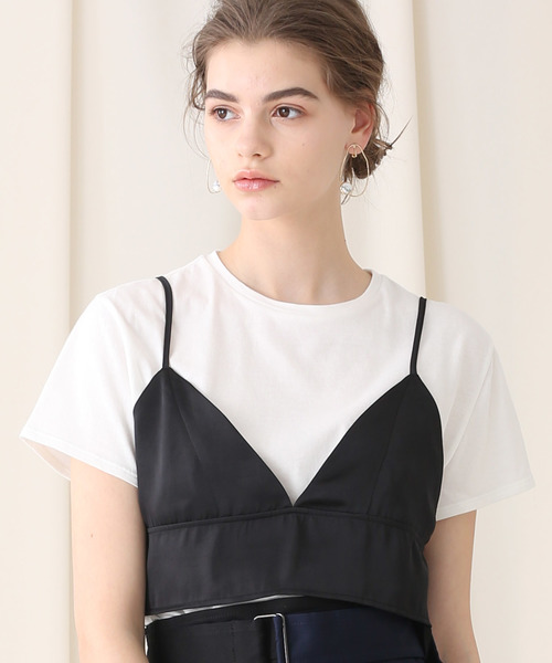 STUDIOUS(ステュディオス)の「【STUDIOUS】ビスチェ付きカットソー(Tシャツ/カットソー・レディース・ブラック/ベージュ/ブルー・FREE)」の13枚目の写真