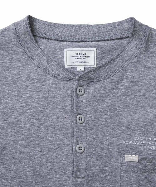 CRIMIE(クライミー)の「HENLEY NECK VINTAGE POCKET T-SHIRT(Tシャツ/カットソー・メンズ・グレー/ブラック/カーキ・SMALL/X-SMALL/X-LARGE/LARGE/MEDIUM/XX-LARGE)」の17枚目の写真