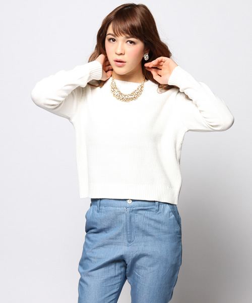 FREE'S SHOP（フリーズショップ）の「リブニット（ニット/セーター・レディース・ホワイト/ブラック/イエロー・FREE）」の2枚目の写真