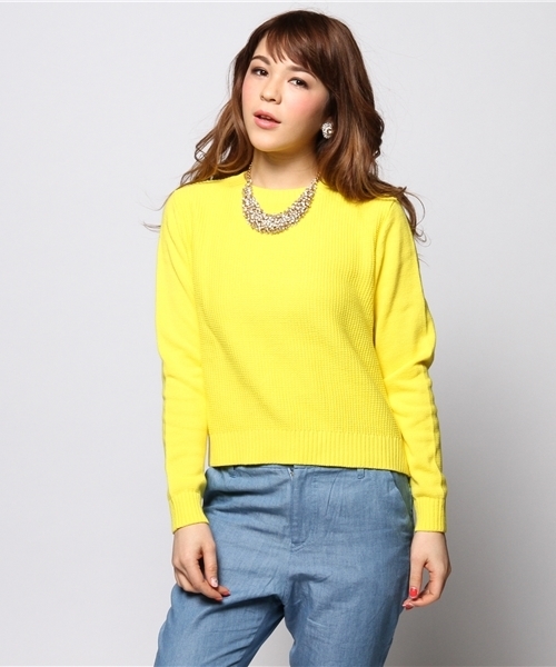 FREE'S SHOP（フリーズショップ）の「リブニット（ニット/セーター・レディース・ホワイト/ブラック/イエロー・FREE）」の3枚目の写真