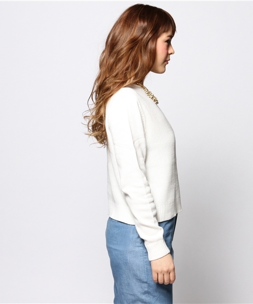 FREE'S SHOP（フリーズショップ）の「リブニット（ニット/セーター・レディース・ホワイト/ブラック/イエロー・FREE）」の4枚目の写真