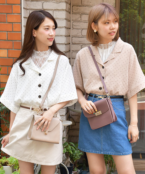 PairPair（ペアペア）の「ドット＆花柄アソートカイキンビッグシャツ（シャツ/ブラウス・レディース・ベージュ/オフホワイト/ライトグリーン/ライトベージュ・FREE）」の2枚目の写真