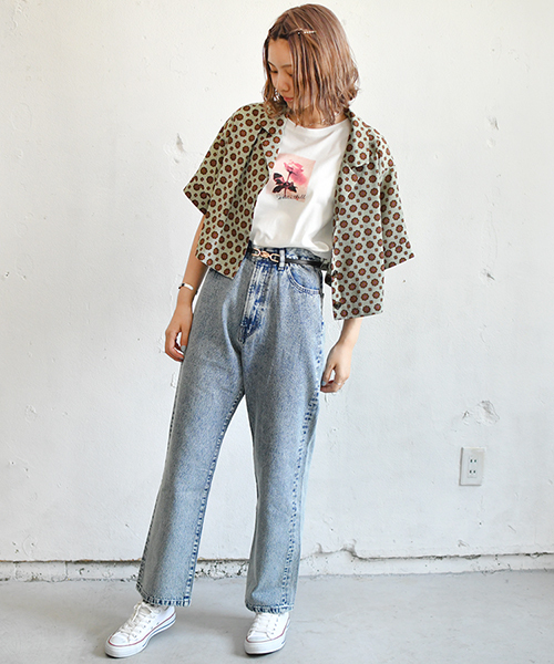 PairPair（ペアペア）の「ドット＆花柄アソートカイキンビッグシャツ（シャツ/ブラウス・レディース・ベージュ/オフホワイト/ライトグリーン/ライトベージュ・FREE）」の7枚目の写真