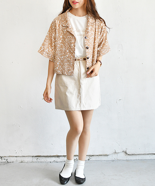 PairPair（ペアペア）の「ドット＆花柄アソートカイキンビッグシャツ（シャツ/ブラウス・レディース・ベージュ/オフホワイト/ライトグリーン/ライトベージュ・FREE）」の12枚目の写真