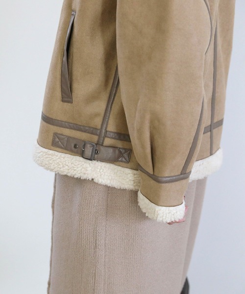 select MOCA（セレクトモカ）の「2021 AW ムートンボアジャケット（ムートンコート・レディース・ブラック/ブラウン/ベージュ/グレイッシュベージュ・FREE）」の9枚目の写真