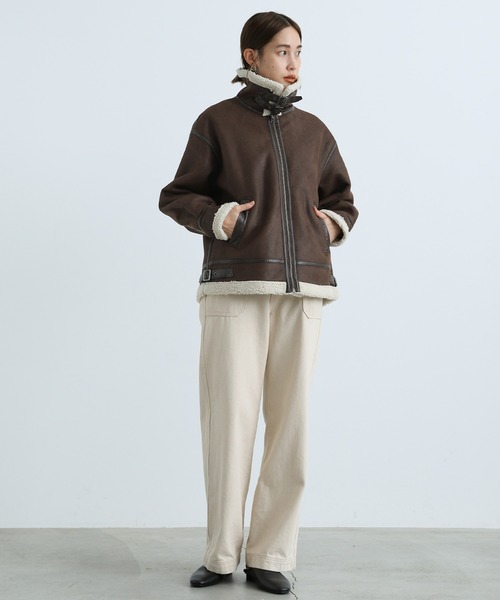 select MOCA（セレクトモカ）の「2021 AW ムートンボアジャケット（ムートンコート・レディース・ブラック/ブラウン/ベージュ/グレイッシュベージュ・FREE）」の20枚目の写真