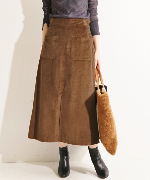 美品✨IENA LA BOUCLE サテンエスカルゴスカート 38 ブラウン ピーチ  