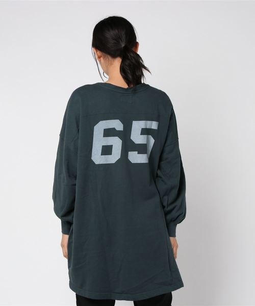 OLD BETTY'S(オールドベティーズ)の「Big Long Sleeve T-shirts/ビッグ 長袖 Tロング シャツ(Tシャツ/カットソー・レディース・モカ/スミクロ/キナリ・FREE)」の5枚目の写真